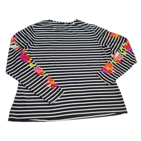 Lands' End Women's Size XL (18) Multicolor Tropical Floral Rash Guard Swim Top - Picture 2 of 12
